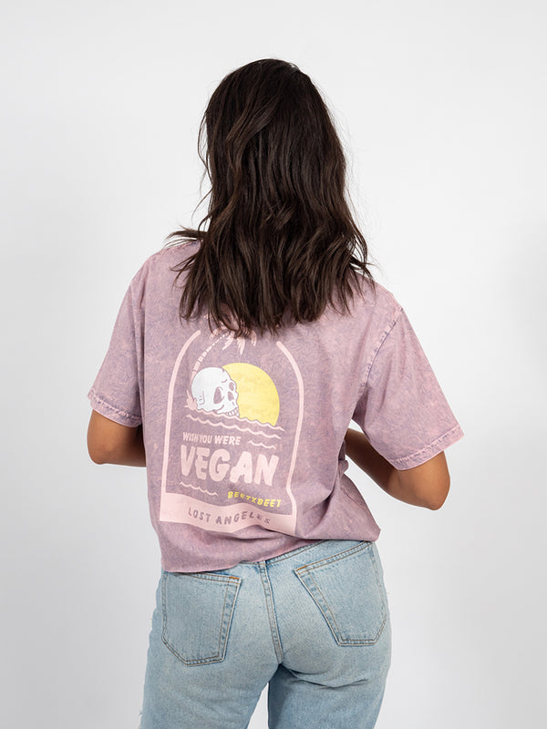 Wish You Were Vegan Crop Tee